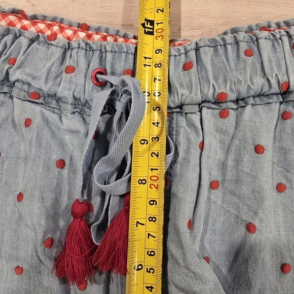 New Matilda Jane Enchanted Garden Cameron Chambray Dobby Tassle Tie Shorts Small - Picture 10 of 12